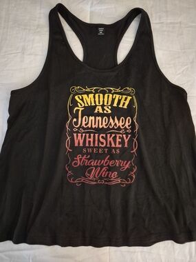SHEIN Black Curve OXL Crewneck Tank, 'Smooth As Tennessee Whiskey'